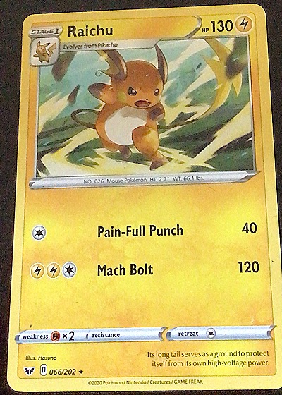 2020 Pokémon Sword & Shield #066 Raichu — front