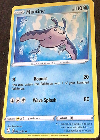 2021 Pokémon Fusion Strike #061 Mantine — front