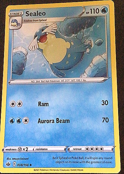 2021 Pokémon Sword & Shield Chilling Reign #038 Sealeo — front