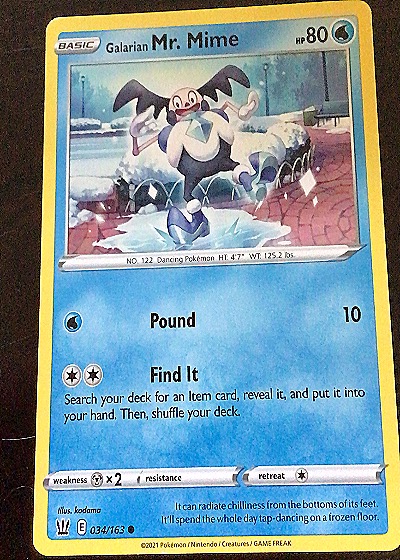 2021 Pokémon Sword & Shield Battle Styles #034 Galarian Mr. Mime — front
