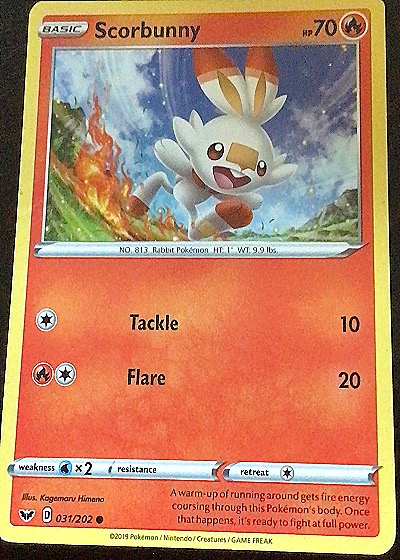 2020 Pokémon Sword & Shield #031 Scorbunny — front