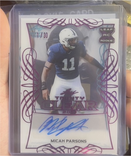 2021 Leaf Trinity Clear #CA-MP1 Micah Parsons Rookie Auto — front