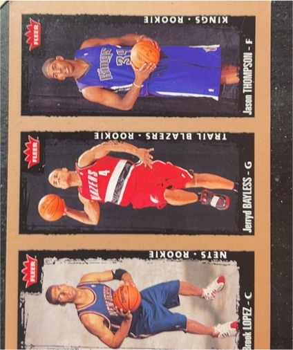 2008-09 Fleer #239 Brook Lopez Jerryd Bayless Jason Thompson — front