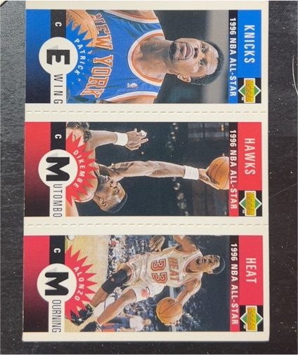 1996-97 Upper Deck Collector's Choice #M135 Alonzo Mourning/Dikembe Mutombo/Patrick Ewing — front