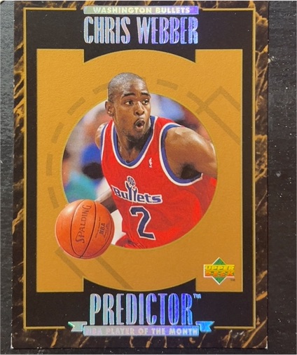 1995-96 Upper Deck Predictor Player of the Month #R9 Chris Webber — front