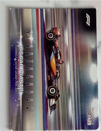 2024 Topps Paddock Pass Formula 1 Oscar Piastri Nightscapes #NS-8 — front