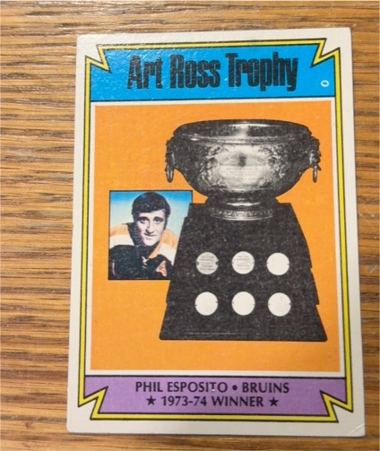 1974-75 Topps #246 Art Ross Trophy Phil Esposito — front