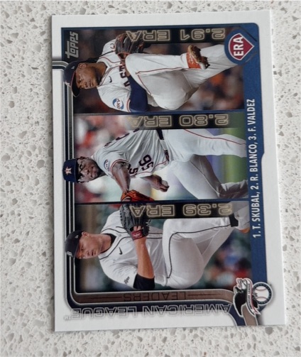 2025 Topps Series 1 #5 AL ERA Leaders Skubal Blanco Valdez — front