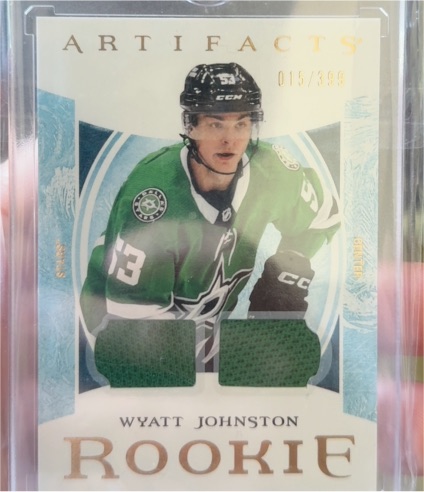 2022-23 Upper Deck Artifacts #S-53 Wyatt Johnston Rookie Dual Jersey — front