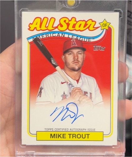 2024 Topps Series 2 1989 Topps Baseball All-Star Mike Trout On Card Auto #89ASA-MT — front