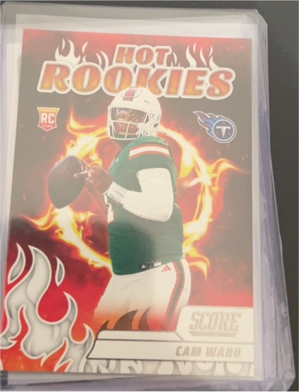 2025 Panini Score #1 Cam Ward Hot Rookies — front