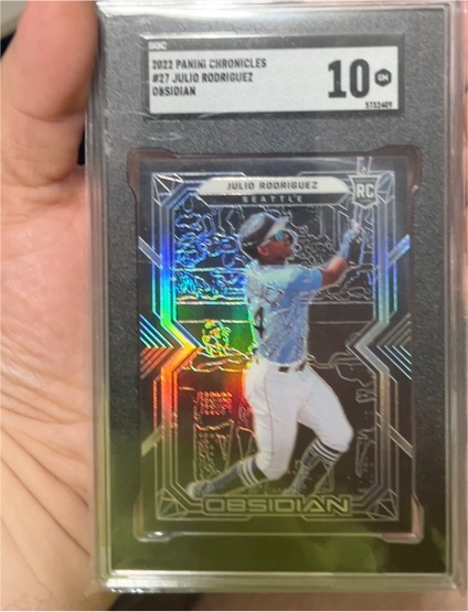 2022 Panini Chronicles #27 Julio Rodriguez Obsidian — front