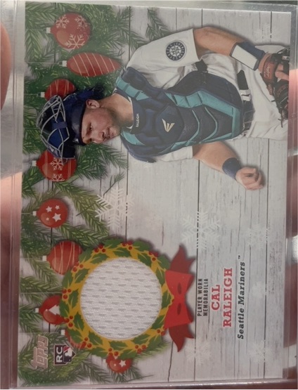 2022 Topps Holiday #WRC-CR Cal Raleigh Rookie Relic — front