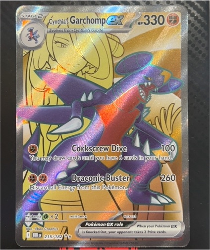2025 Pokémon TCG Destined Rivals #215/182 Cynthia's Garchomp EX — front