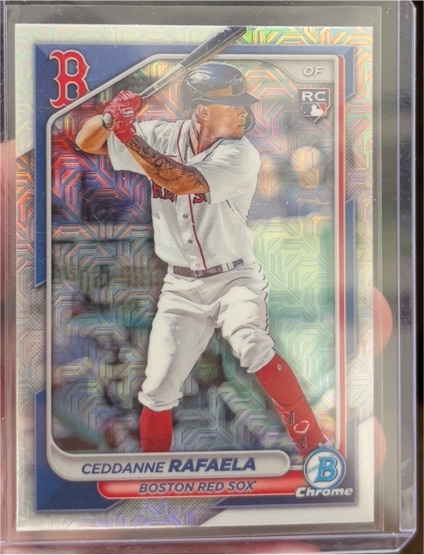 2024 Bowman #84 Ceddanne Rafaela Chrome Mojo Refractor Rookie Card RC — front