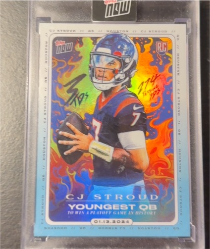 2023 Topps Now #CJ2 C.J. Stroud Rookie Youngest QB to Win Playoff Game — front