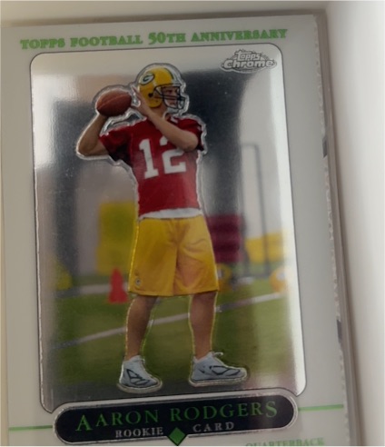 2005 Topps Chrome #190 Aaron Rodgers Rookie Card — front