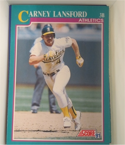 1991 Score #630 Carney Lansford — front