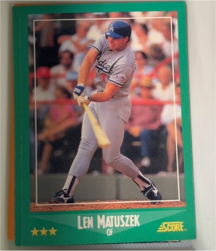 1988 Score #424 Len Matuszek — front
