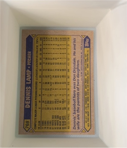 1987 Topps #768 Dennis Lamp — front