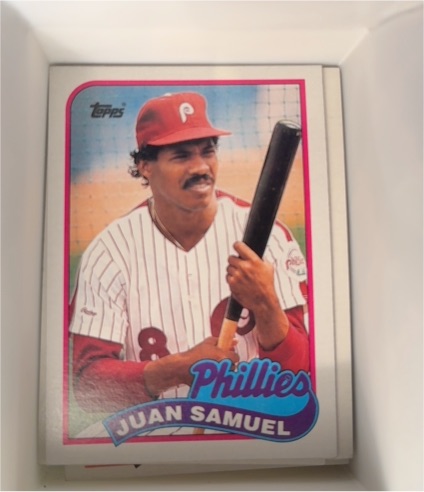 1989 Topps #575 Juan Samuel Philadelphia Phillies — front