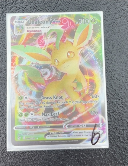 2021 Pokémon TCG Evolving Skies #008 Leafeon VMAX — front