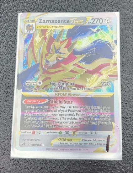 2023 Pokémon Sword & Shield Crown Zenith #099 Zamazenta VSTAR — front