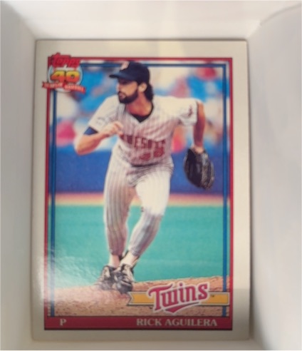 1991 Topps #318 Rick Aguilera Minnesota Twins — front