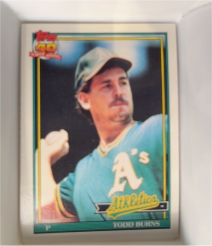 1991 Topps #608 Todd Burns Oakland Athletics — front