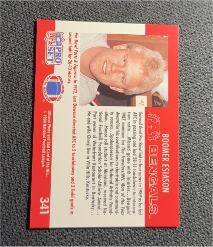 1990 Pro Set #341 Boomer Esiason — front