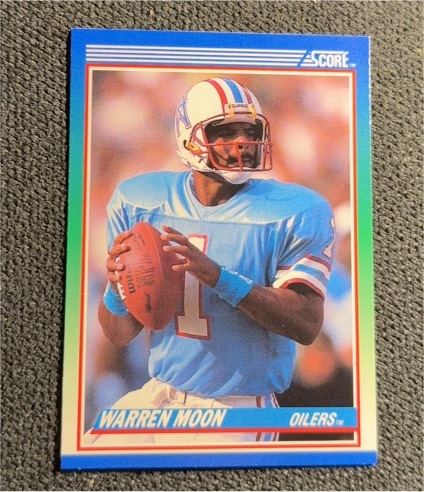 1990 Score #105 Warren Moon Houston Oilers — front