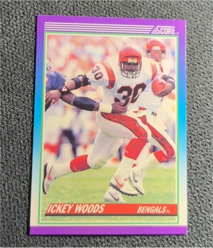 1990 Score #130 Ickey Woods — front