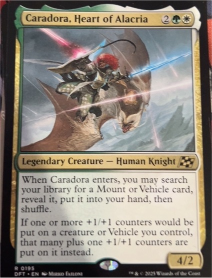 2025 Aetherdrift #195 Caradora, Heart of Alacria — front