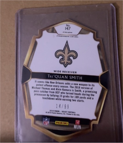 2018 Panini Select Premier Level #147 Tre'Quan Smith — front