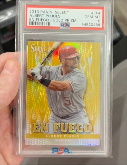 2013 Panini Select #EF4 Albert Pujols En Fuego Gold Prizm — front