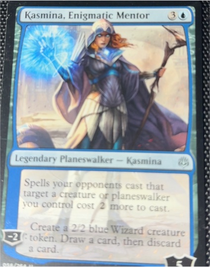 2019 Magic The Gathering War of the Spark #56 Kasmina, Enigmatic Mentor — front