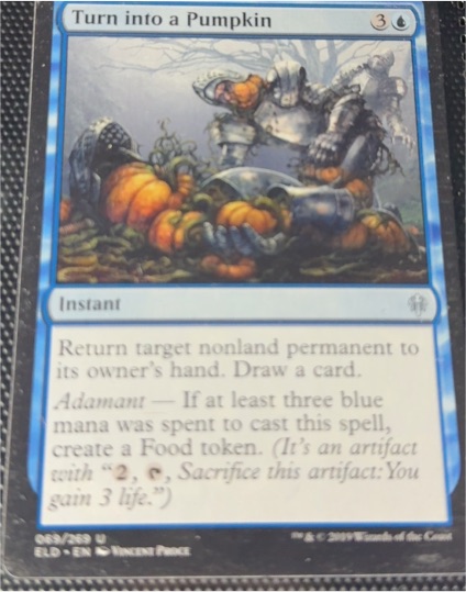 2019 Magic: The Gathering Throne of Eldraine #69 Turn into a Pumpkin — front