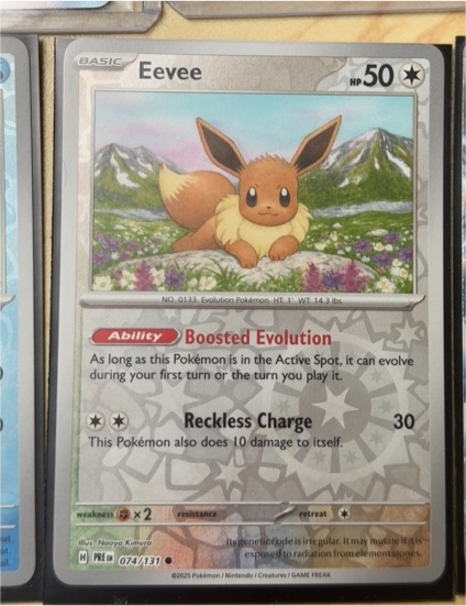 2025 Pokémon Prismatic Evolutions #74 Eevee — front