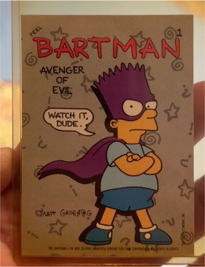 1990 Topps The Simpsons Stickers #1 Bartman — front