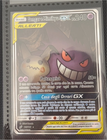 2019 Pokémon Sun & Moon Team Up #165 Gengar & Mimikyu GX — front