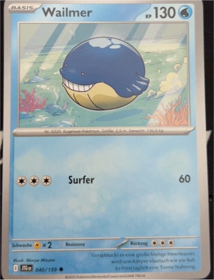 2025 Pokémon Scarlet & Violet Journey Together #040 Wailmer — front