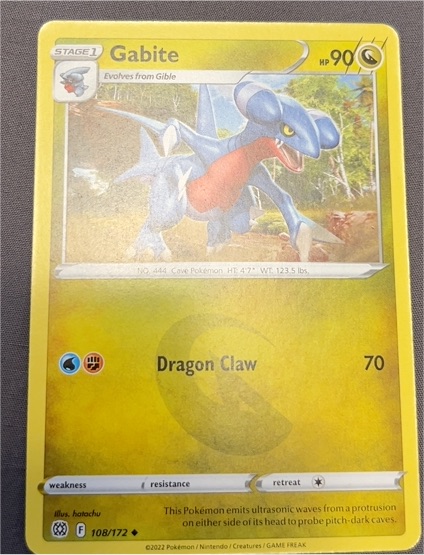 2022 Pokémon Brilliant Stars #108 Gabite — front
