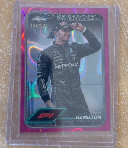 2024 Topps Chrome Formula 1 #136 Lewis Hamilton Grand Prix Driver of the Day — front