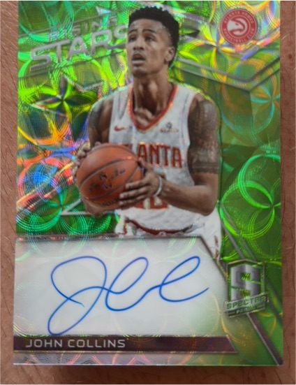 2017-18 Panini NBA Spectra John Collins Green Autograph RC Rookie — front