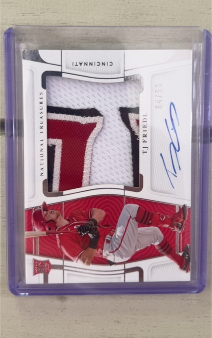 2021 Panini National Treasures #ICP-TF TJ Friedl — front