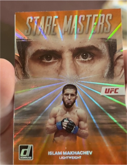 2023 Donruss UFC Stare Masters Orange Laser #4 Islam Makhachev — front