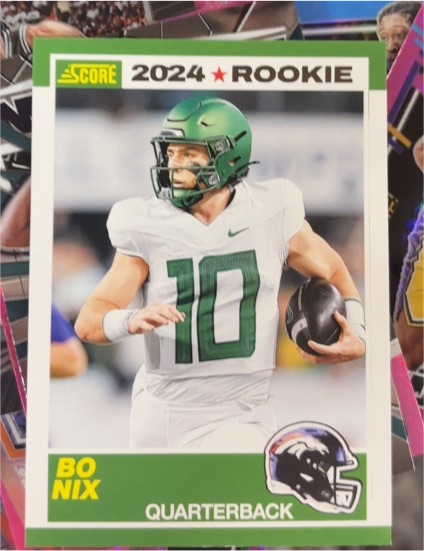 2024 Panini Score #9 Bo Nix 35th Anniversary Rookie — front