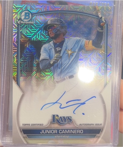 2023 Bowman Chrome Mega Box Autograph #BMA-JC Junior Caminero — front