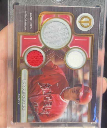 2024 Topps Tribute Triple Relics Shohei Ohtani — front
