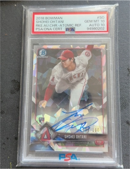2018 Bowman Chrome #SO Shohei Ohtani Atomic Refractor Auto — front